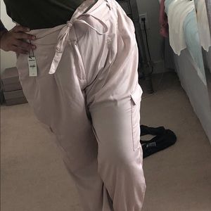 Paper bag high waisted pants